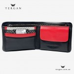 Мужской кошелек TERGAN 1361 из мягкой кожи с монетницей и отделением на молнии  SIYAH NAPPA/KIRMIZI NAPPA Черный Красный