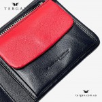 Мужской кошелек TERGAN 1361 из мягкой кожи с монетницей и отделением на молнии  SIYAH NAPPA/KIRMIZI NAPPA Черный Красный