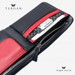 Мужской кошелек TERGAN 1361 из мягкой кожи с монетницей и отделением на молнии  SIYAH NAPPA/KIRMIZI NAPPA Черный Красный