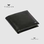 Мужской кожаный кошелек TERGAN 1373 SIYAH VEGETAL (черный, горизонтальный, с монетницей на кнопке) 