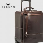 Чемодан кожаный TERGAN 2745 На колесах Маленький в салон самолета KAHVE VEGETAL Темно Коричневый Коричневый