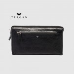 Клатч мужской TERGAN 1633 Кожаный На молнии Ручка под ладонь  SIYAH BRIC / SIYAH ANALIN Черный