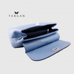 Сумка женская кожаная TERGAN 79121 Стильная Средняя с ремнем через плечо MAVI FLOATER Голубой
