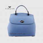 Сумка женская кожаная TERGAN 79121 Стильная Средняя с ремнем через плечо MAVI FLOATER Голубой