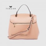 Сумка женская кожаная TERGAN 79121 Стильная Средняя с ремнем через плечо NUDE FLOATER Пудра
