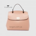 Сумка женская кожаная TERGAN 79121 Стильная Средняя с ремнем через плечо NUDE FLOATER Пудра