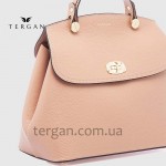 Сумка женская кожаная TERGAN 79121 Стильная Средняя с ремнем через плечо NUDE FLOATER Пудра