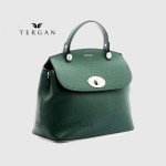 Сумка женская кожаная TERGAN 79121 Стильная Средняя с ремнем через плечо KOYU YESIL FLOATER Зеленый