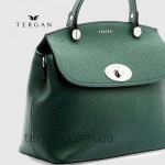 Сумка женская кожаная TERGAN 79121 Стильная Средняя с ремнем через плечо KOYU YESIL FLOATER Зеленый
