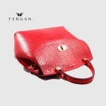 Сумка женская кожаная TERGAN 79121 Стильная Средняя с ремнем через плечо KIRMIZI PITON/KIRMIZI RUSTIC Красный Красный