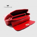 Сумка женская кожаная TERGAN 79121 Стильная Средняя с ремнем через плечо KIRMIZI PITON/KIRMIZI RUSTIC Красный Красный