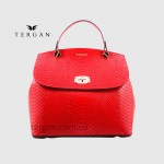 Сумка женская кожаная TERGAN 79121 Стильная Средняя с ремнем через плечо KIRMIZI PITON/KIRMIZI RUSTIC Красный Красный