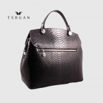 Сумка женская кожаная TERGAN 79121 Стильная Средняя с ремнем через плечо SIYAH PITON/SIYAH RUSTIC Черный Черный
