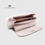 Сумка женская кожаная TERGAN 79121 Стильная Средняя с ремнем через плечо BEJ FLOATER Белый
