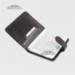 Визитница кожаная для дисконтных карт TERGAN 1210  SIYAH RUSTIC Черная