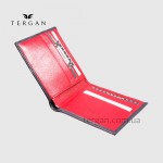 Портмоне мужское TERGAN 1211 Кожаное небольшого размера LACIVERT RUSTIC / KIRMIZI RUSTIC
