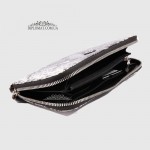 Кошелек Клатч TERGAN 5734 на молнии кожаный  BEYAZ ANACONDA / SIYAH RUSTIC