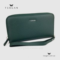 Кошелек-клатч кожаный на молнии TERGAN 5734 YESIL FLOATER