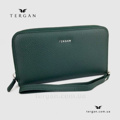 Кошелек-клатч кожаный на молнии TERGAN 5734 YESIL FLOATER