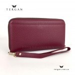 Кошелек Клатч TERGAN 5734 на молнии кожаный  BORDO FLOATER Красный