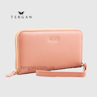 Кошелек-клатч кожаный на молнии TERGAN 5734 NUDE FLOATER