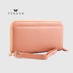 Кошелек Клатч TERGAN 5734 на молнии кожаный  NUDE FLOATER Пудра