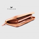 Кошелек Клатч TERGAN 5734 на молнии кожаный  NUDE FLOATER Пудра
