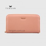 Кошелек Клатч TERGAN 5734 на молнии кожаный  NUDE FLOATER Пудра