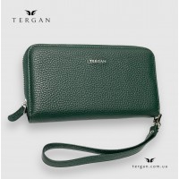 Кошелек-клатч кожаный на молнии TERGAN 5734 KOYU YESIL FLOATER