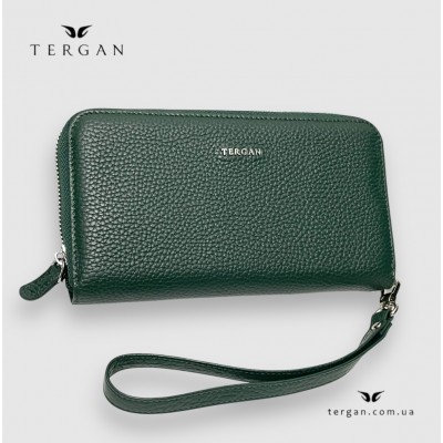 Кошелек-клатч кожаный на молнии TERGAN 5734 KOYU YESIL FLOATER