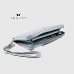 Кошелек Клатч TERGAN 5734 на молнии кожаный  MAVI PERLA MIMOZA Голубой