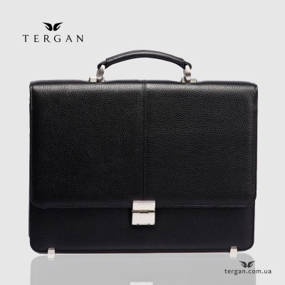 Мужской кожаный портфель на одно отделение TERGAN 21452 С кодовым замком SIYAH FLOATER Черный