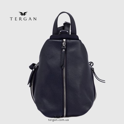 Рюкзак женский TERGAN 79830 Кожаный На три отделения на металлической молнииLACIVERT FLOATER Т.Синий