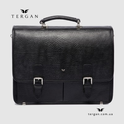 Мужской кожаный портфель с двумя замками и с двумя отделениями TERGAN 22775 SIYAH BRIC