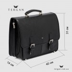 Мужской кожаный портфель с двумя замками и с двумя отделениями TERGAN 22775  SIYAH BRIC 
