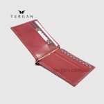 Зажим для денег TERGAN 1399 Кожаный 6 отделений для карт Без отделения для мелочи  022 VEGETAL Коричневый-Бежевый