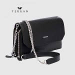 Клатч женский TERGAN 79671 Кожаный на два отделения на молнии SIYAH LATIGO Черный Черный