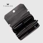 Клатч женский TERGAN 79671 Кожаный на два отделения на молнии SIYAH LATIGO Черный Черный