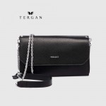 Клатч женский TERGAN 79671 Кожаный на два отделения на молнии SIYAH LATIGO Черный Черный