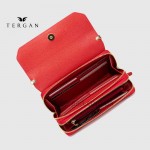 Клатч женский TERGAN 79671 Кожаный на два отделения на молнии KIRMIZI LATIGO Красный/Розовый