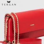 Клатч женский TERGAN 79671 Кожаный на два отделения на молнии KIRMIZI LATIGO Красный/Розовый