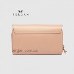 Клатч женский TERGAN 79671 Кожаный на два отделения на молнии NUDE GUSEL 