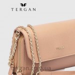 Клатч женский TERGAN 79671 Кожаный на два отделения на молнии NUDE GUSEL 