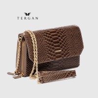 Клатч женский TERGAN 79671 Кожаный на два отделения на молнииKUM PITON/KUM ARSEL