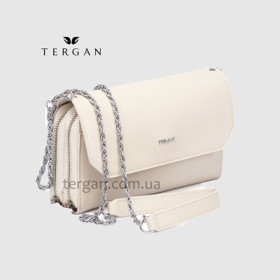 Клатч женский TERGAN 79671 Кожаный на два отделения на молнииBEJ ARSEL