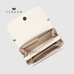 Клатч женский TERGAN 79671 Кожаный на два отделения на молнии BEJ ARSEL Белый