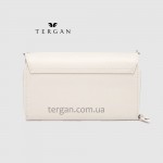 Клатч женский TERGAN 79671 Кожаный на два отделения на молнии BEJ ARSEL Белый