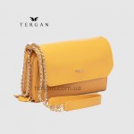 Клатч женский TERGAN 79671 Кожаный на два отделения на молнии SARI ARSEL Кофейный