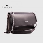 Клатч женский TERGAN 79671 Кожаный на два отделения на молнии SIYAH ARSEL Черный Черный