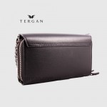 Клатч женский TERGAN 79671 Кожаный на два отделения на молнии SIYAH ARSEL Черный Черный